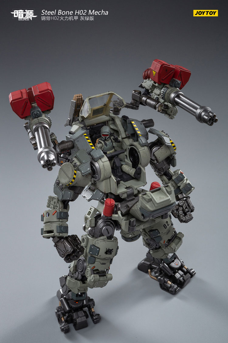 green - 暗源-DARK SOURCE- Steel Bone H02 Firepower Mecha(Gray-green) 1/25 完成品 アクションフィギュア(JT1064) JOYTOY(ジョイトイ) JoyToy Dark Source Steelbone Firepower Mecha H02 Grey-Green
