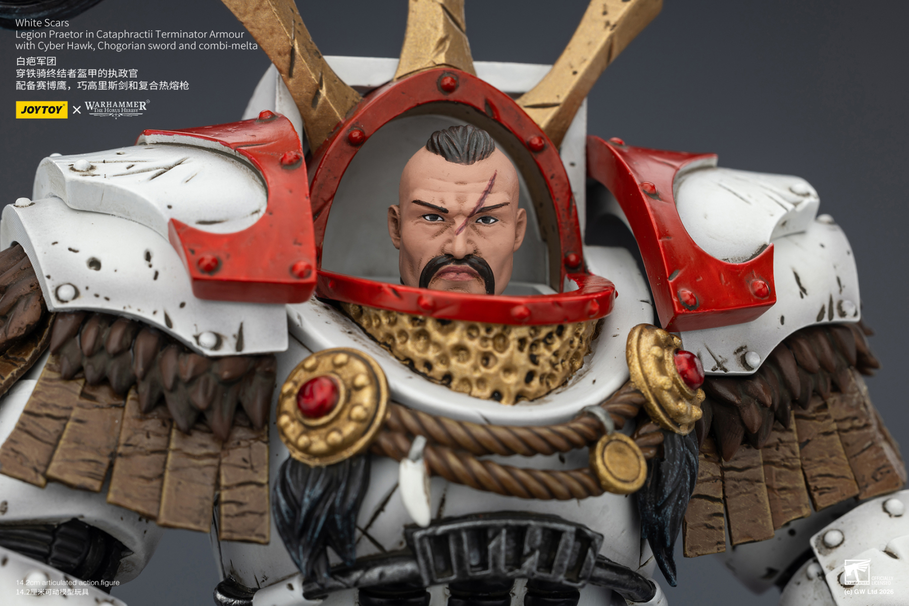 JoyToy The Horus Heresy White Scars Legion Praetor in Cataphractii Terminator Armour with Cyber Hawk, Chogorian sword and combi-melta