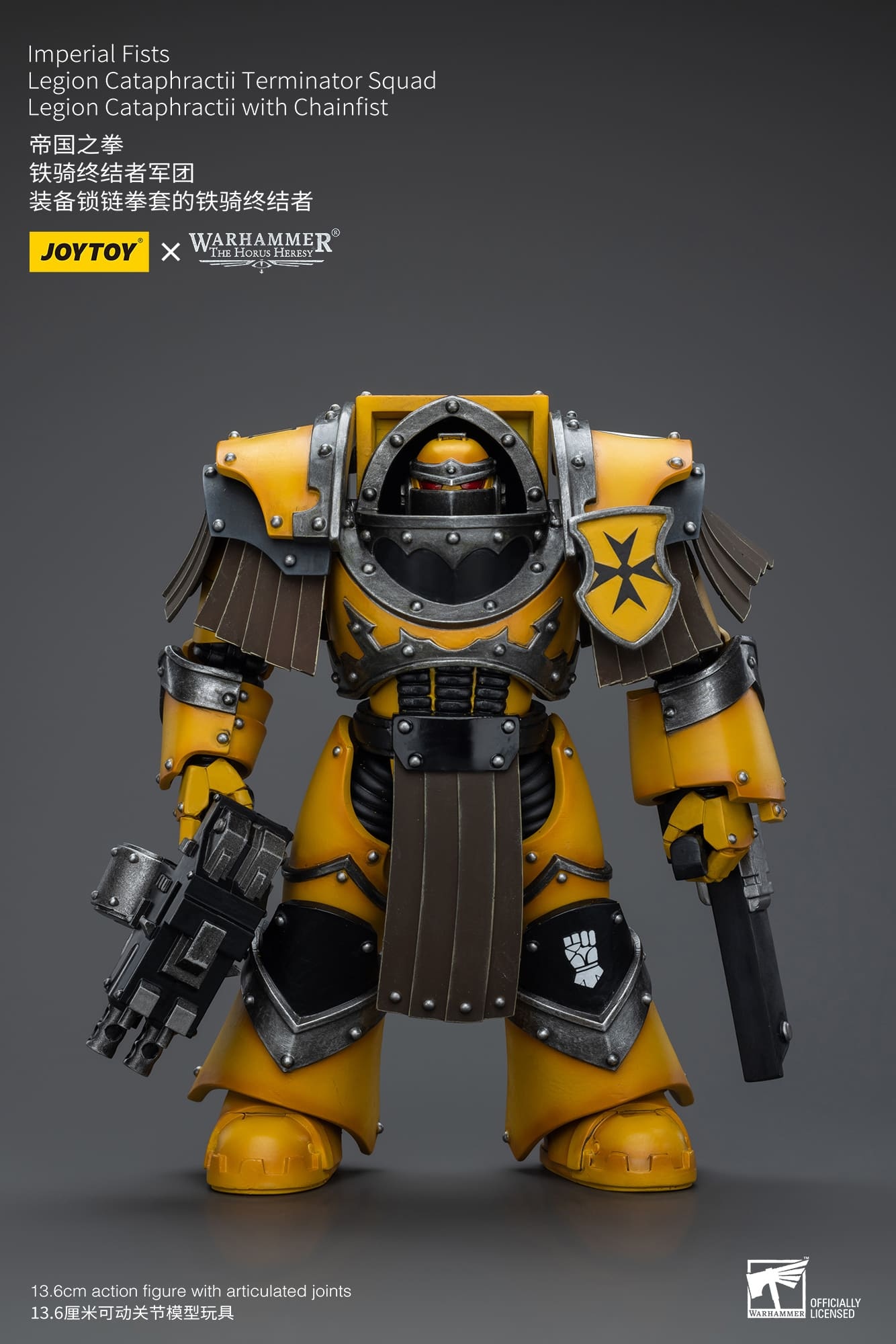 JOYTOY WH40K Imperial Fists Legion Cataphractii Sergeant with Chainfist