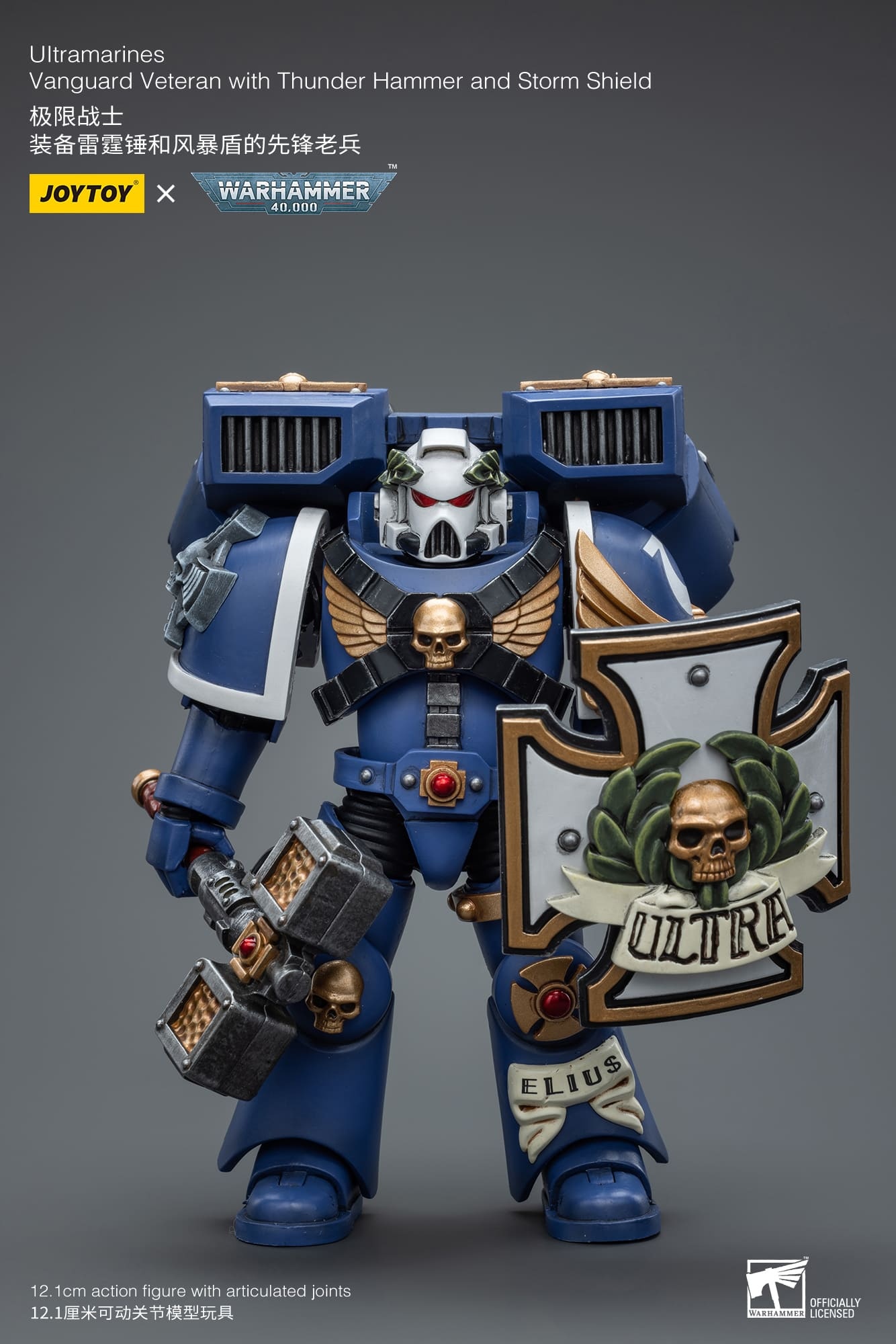 JoyToy WH40K Ultramarines Vanguard Veteran with Thunder Hammer and Storm Shield