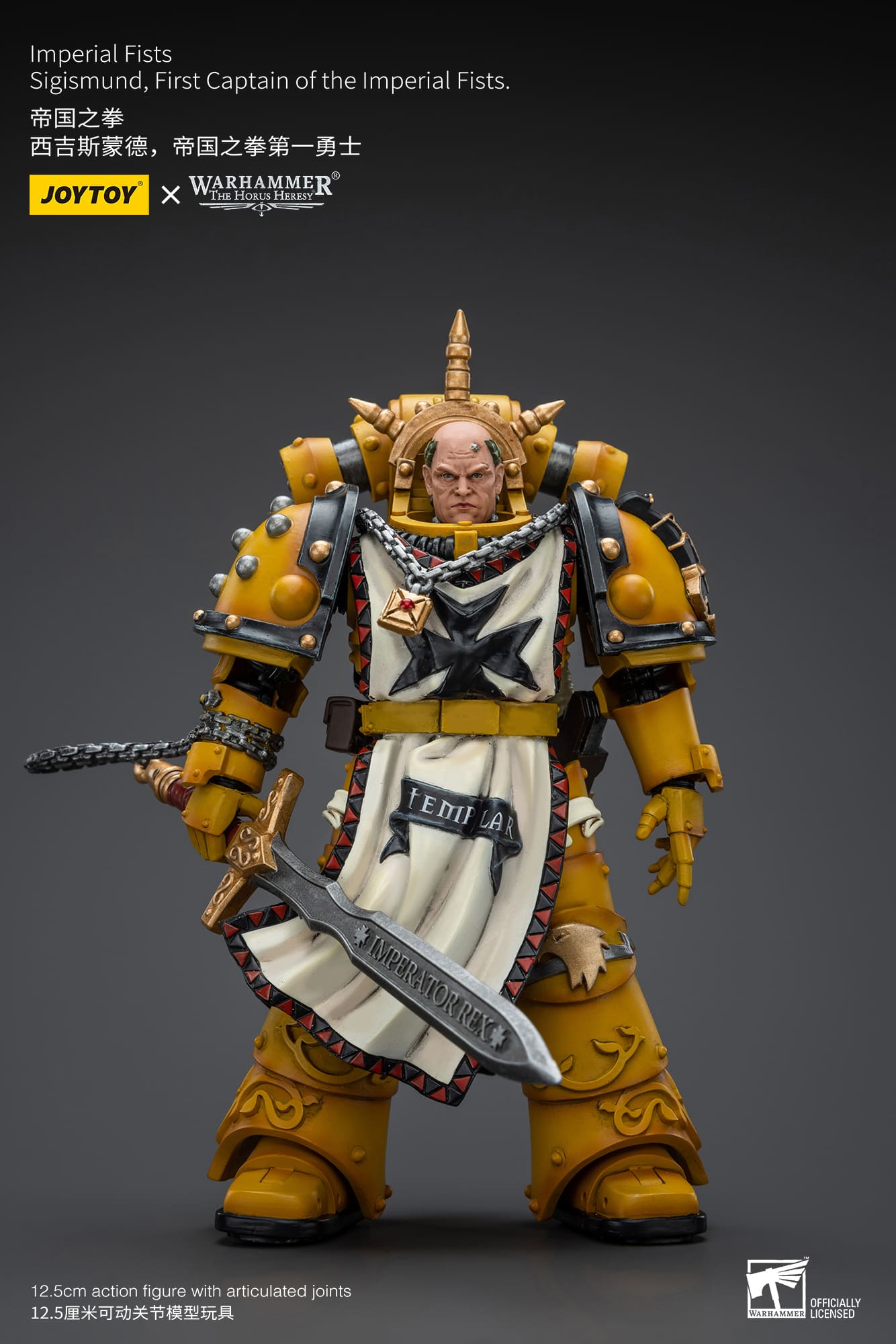 JOYTOY WH40K Imperial Fists Sigismund, First Captain of the Imperial Fists