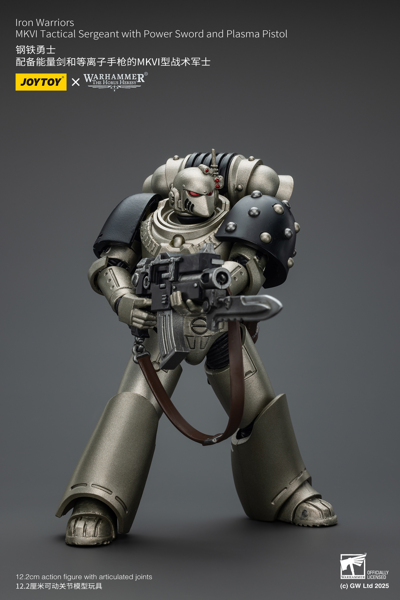 JoyToy WH40K Iron Warriors MKVI Tactical Sergeant with Power Sword and Plasma Pistol