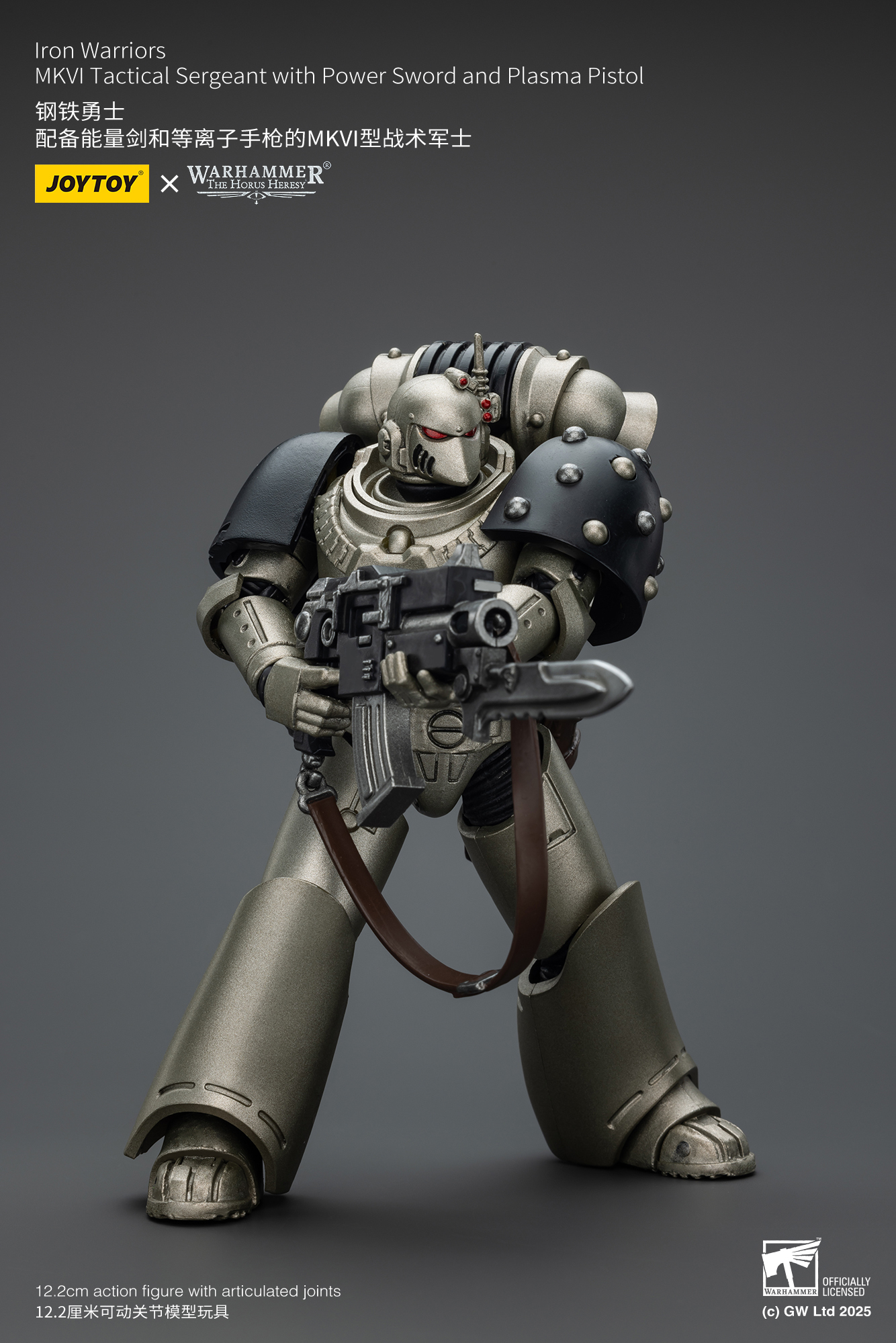 JoyToy WH40K Iron Warriors MKVI Tactical Sergeant with Power Sword and Plasma Pistol