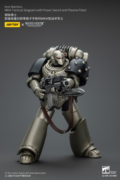 JoyToy WH40K Iron Warriors MKVI Tactical Sergeant with Power Sword and Plasma Pistol