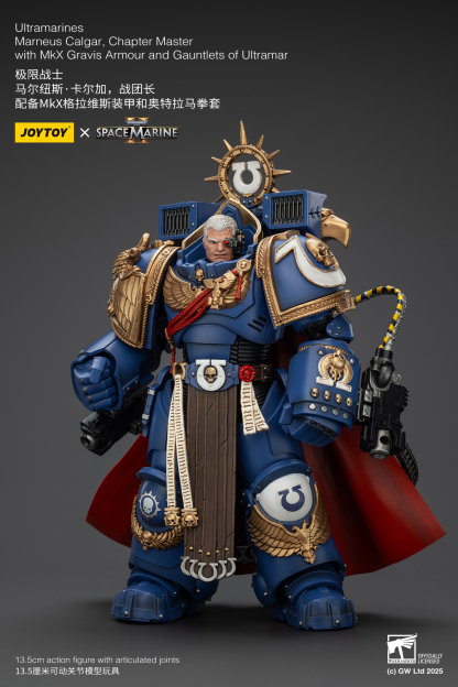 JoyToy WH40K Ultramarines Marneus Calgar, Chapter Master with MKX Gravis Armour and Gauntlets of Ultramar