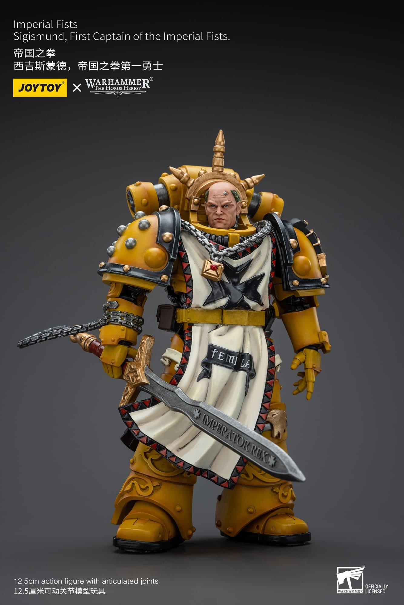 JOYTOY WH40K Imperial Fists Sigismund, First Captain of the Imperial Fists