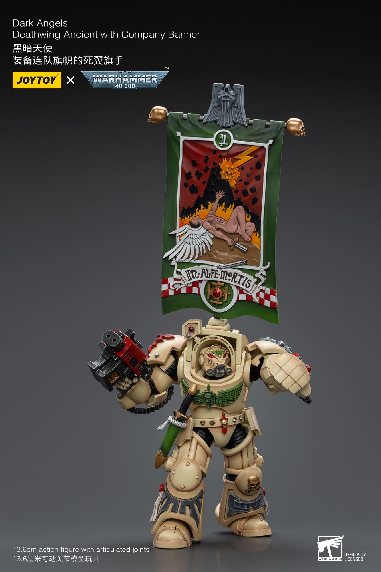 JoyToy WH40K Dark Angels Deathwing Ancient with Company Banner