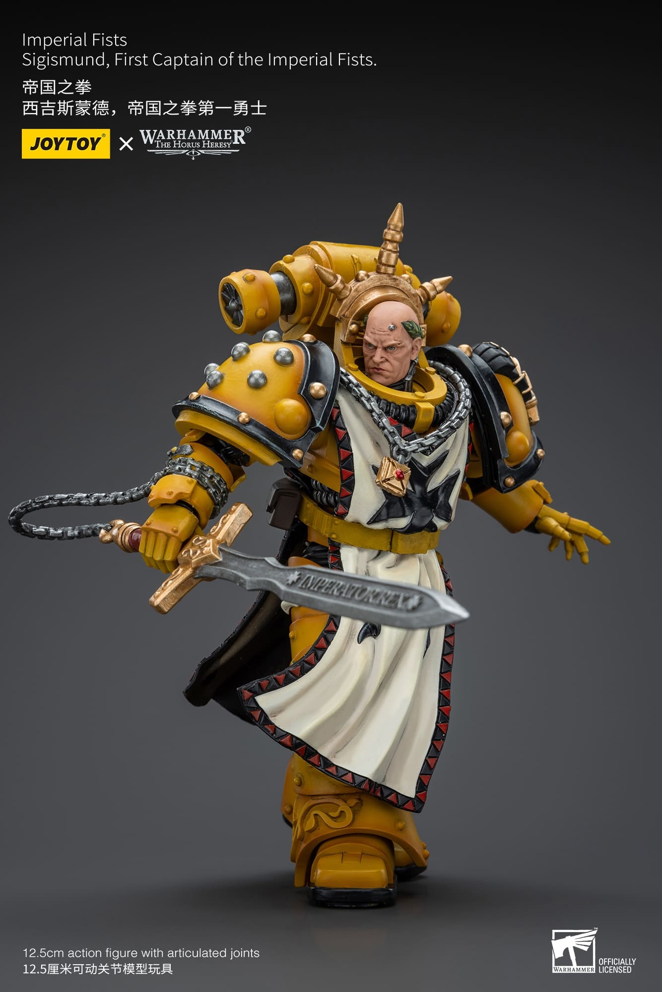 JOYTOY WH40K Imperial Fists Sigismund, First Captain of the Imperial Fists