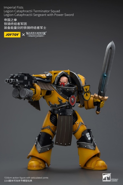JOYTOY WH40K Imperial Fists Legion Cataphractii Sergeant with Power Sword