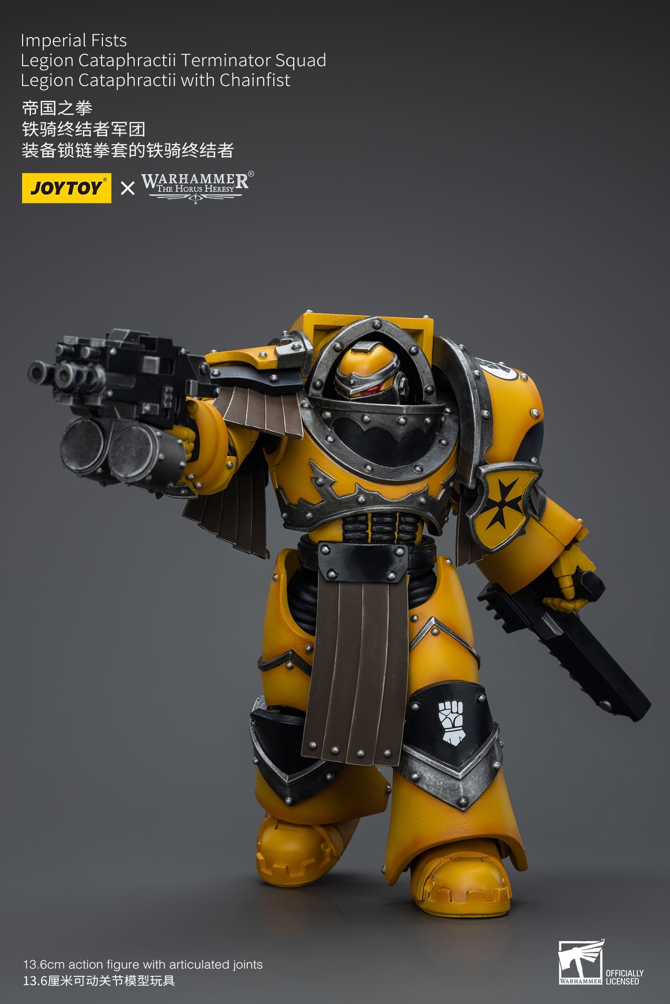 JOYTOY WH40K Imperial Fists Legion Cataphractii Sergeant with Chainfist