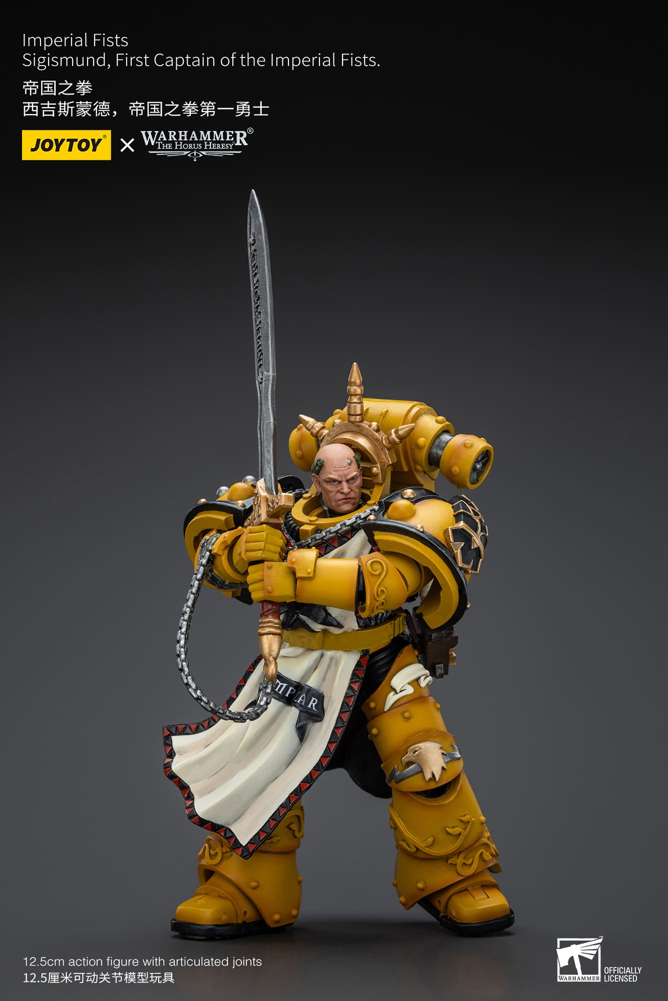 JOYTOY WH40K Imperial Fists Sigismund, First Captain of the Imperial Fists