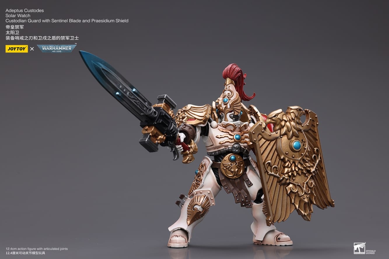 JOYTOY WH40K Adeptus Custodes Solar Watch Custodian Guard with Sentinel Blade and Praesidium Shield
