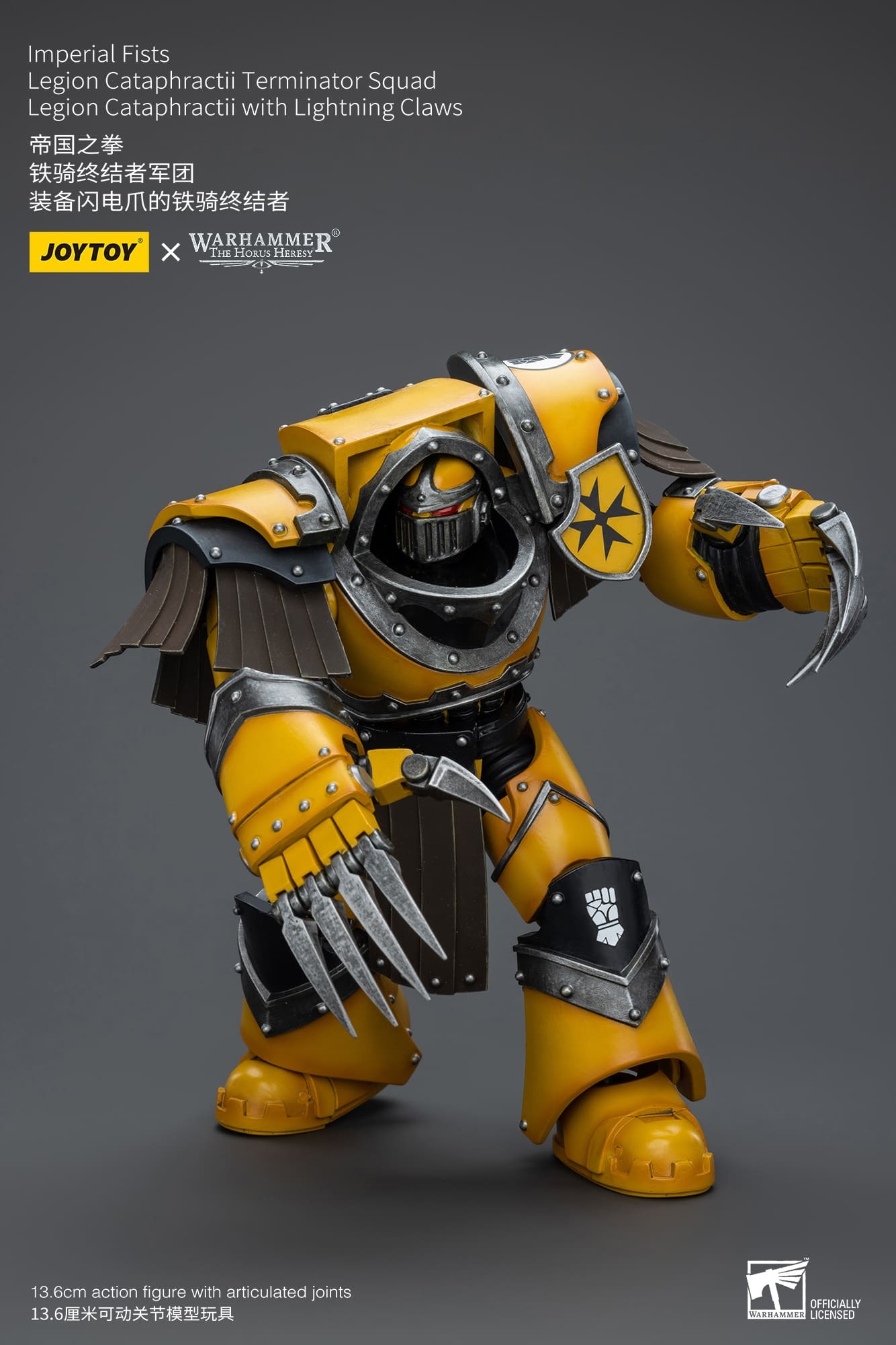 JOYTOY WH40K Imperial Fists Legion Cataphractii Sergeant with Lightning Claws