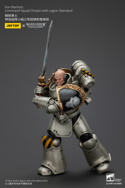 JoyToy WH40K Iron Warriors Command Squad Chosen with Legion Standard