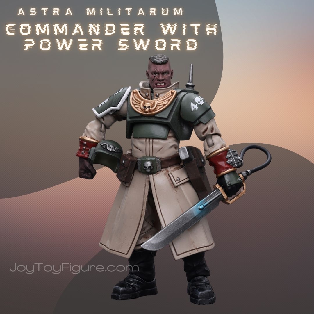 JoyToy WH40K Astra Militarum Cadian Command Squad Commander with Power Sword