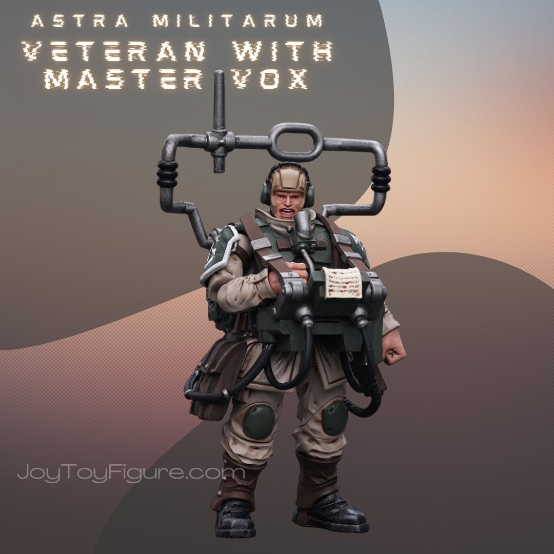 JoyToy WH40K Astra Militarum Cadian Command Squad Veteran with Master Vox