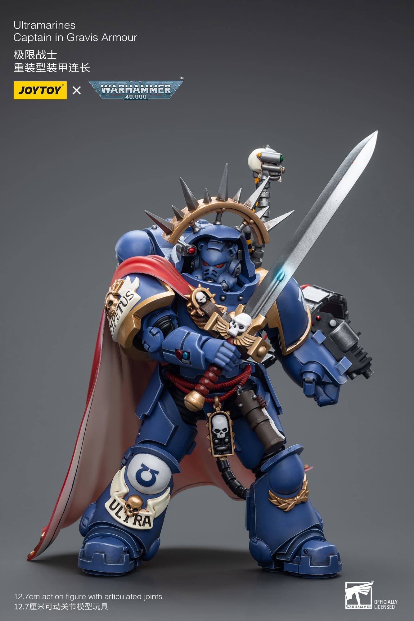 JoyToy WH40K Ultramarines Captain in Gravis Armour