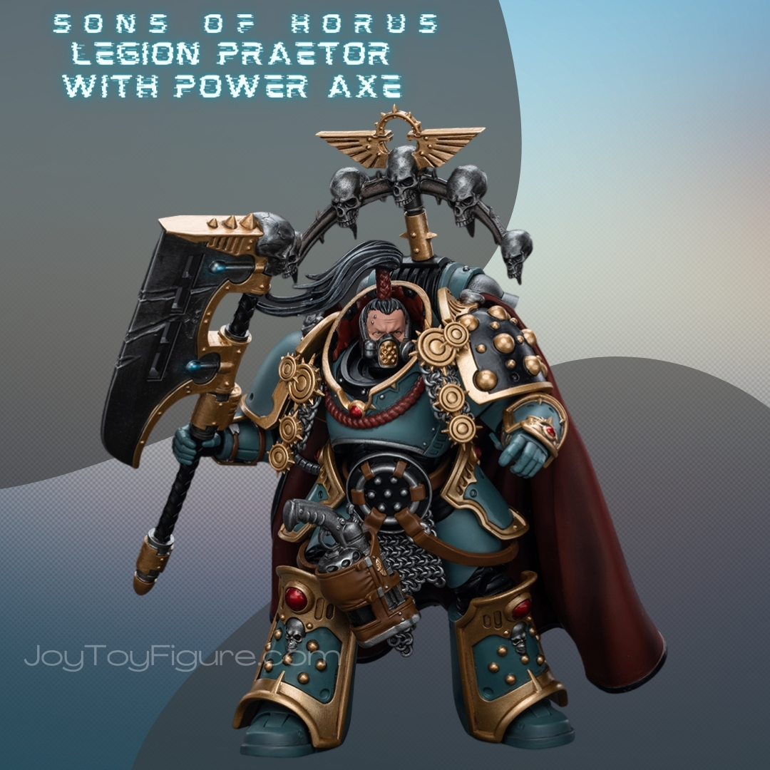 JOYTOY WH40K Sons of Horus Legion Praetor with Power Axe