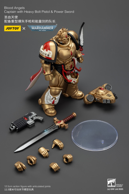 JoyToy WH40K Blood Angels Captain with Heavy Bolt Pistol & Power Sword