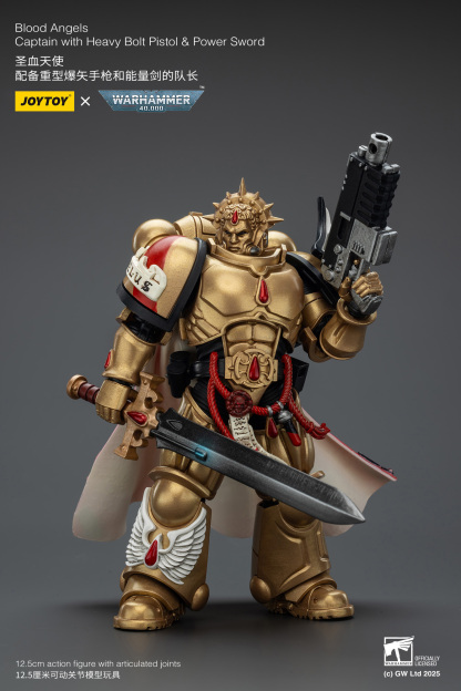 JoyToy WH40K Blood Angels Captain with Heavy Bolt Pistol & Power Sword