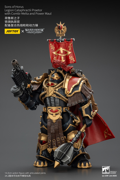 JoyToy WH40K Sons of Horus Legion Cataphractii Praetor with Combi-Melta and Power Maul