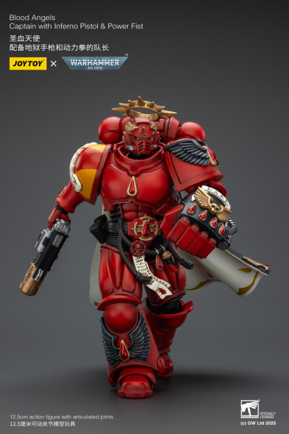 JoyToy WH40K Blood Angels Captain with Inferno Pistol & Power Fist