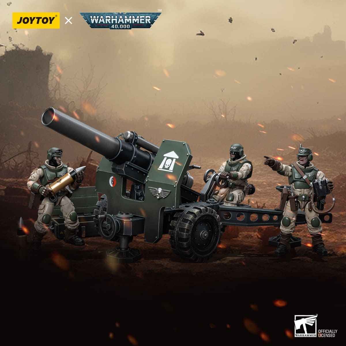 JoyToy WH40K Astra Militarum Ordnance Team with Bombast Field Gun
