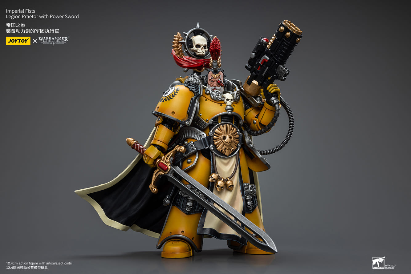 JOYTOY WH40K Imperial Fists Legion Praetor with Power Sword