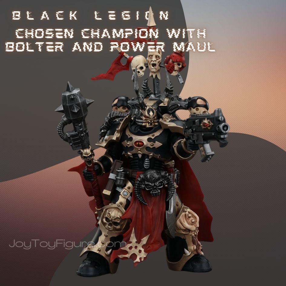 JoyToy WH40K Chaos Space Marines Black Legion Chosen Champion with Bolter and Power Maul