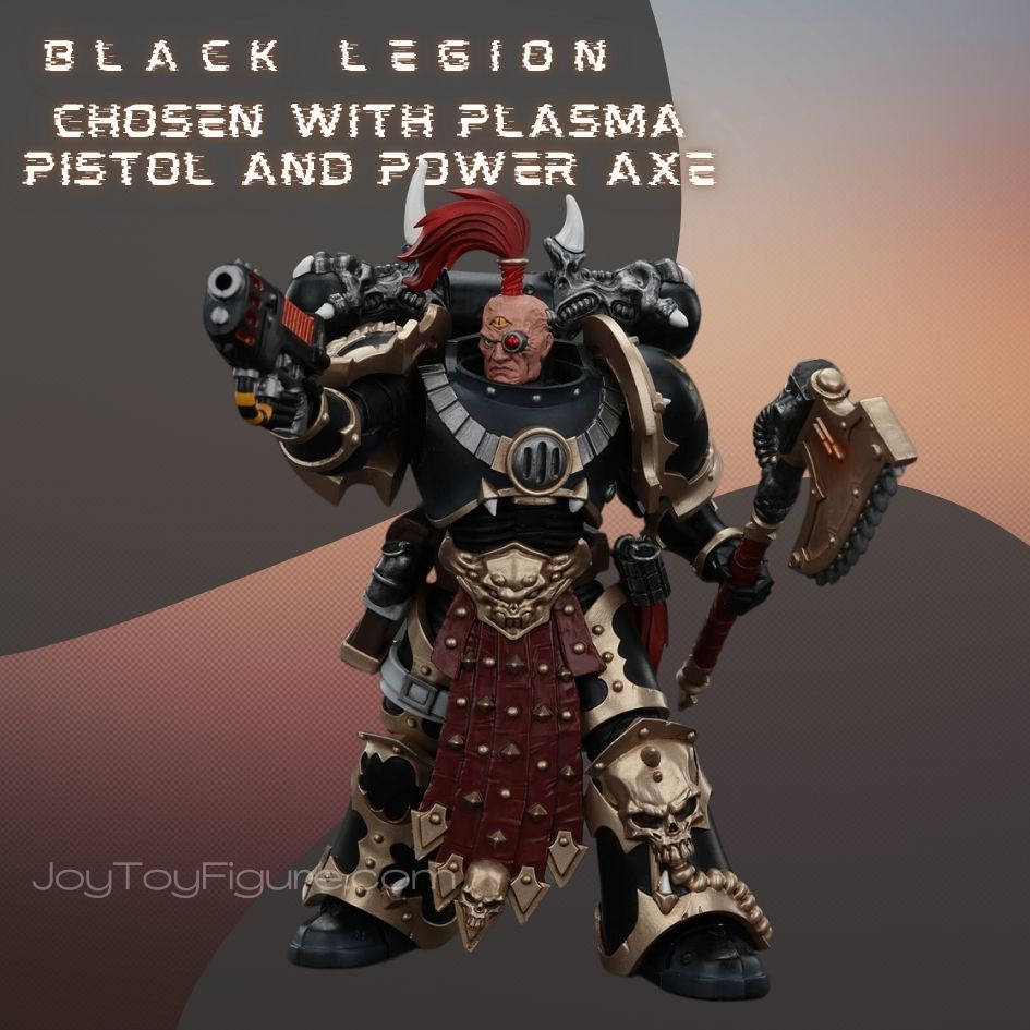 JoyToy WH40K Chaos Space Marines Black Legion Chosen with Plasma Pistol and Power Axe