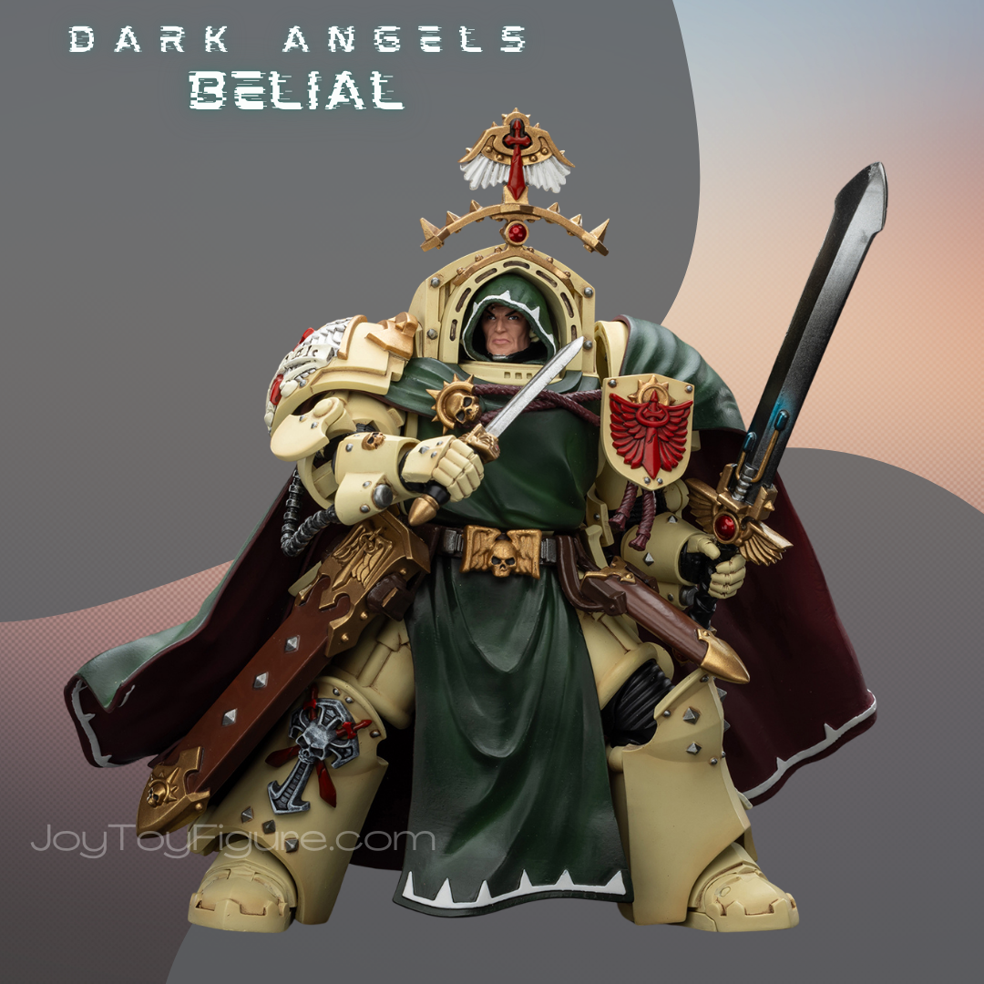 JoyToy WH40K Dark Angels Belial, Grand Master of The Deathwing With the Sword of Silence and Storm Bolter