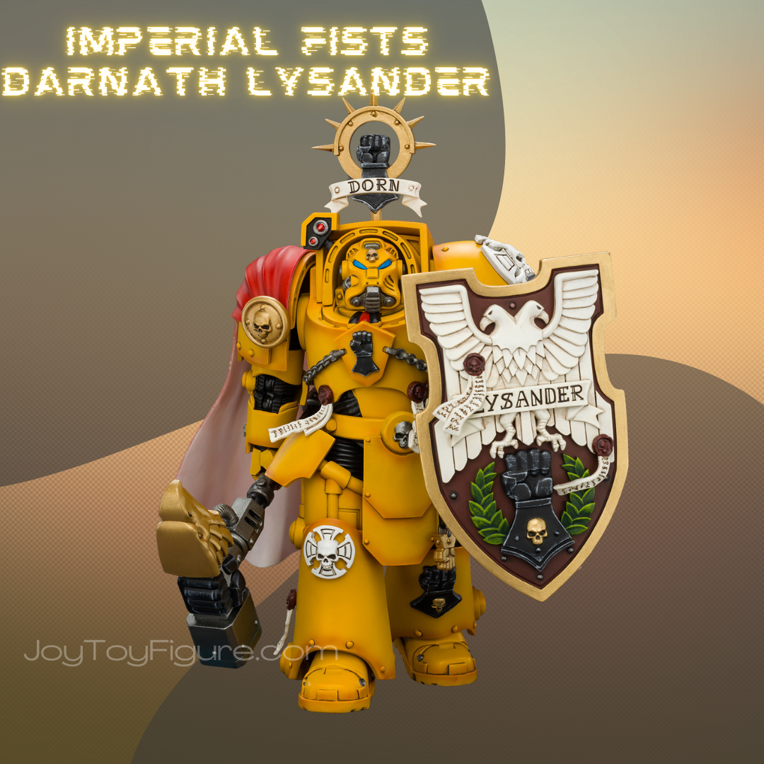 JoyToy WH40K Imperial Fists Darnath Lysander with Thunder Hammer and Storm Shield