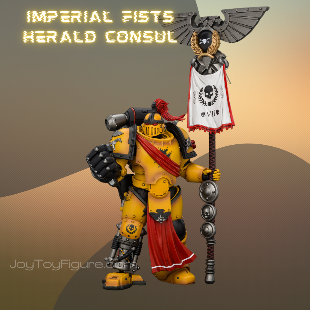 JoyToy Warhammer The Horus Heresy Imperial Fists Herald Consul with Standard and Bolt Pistol