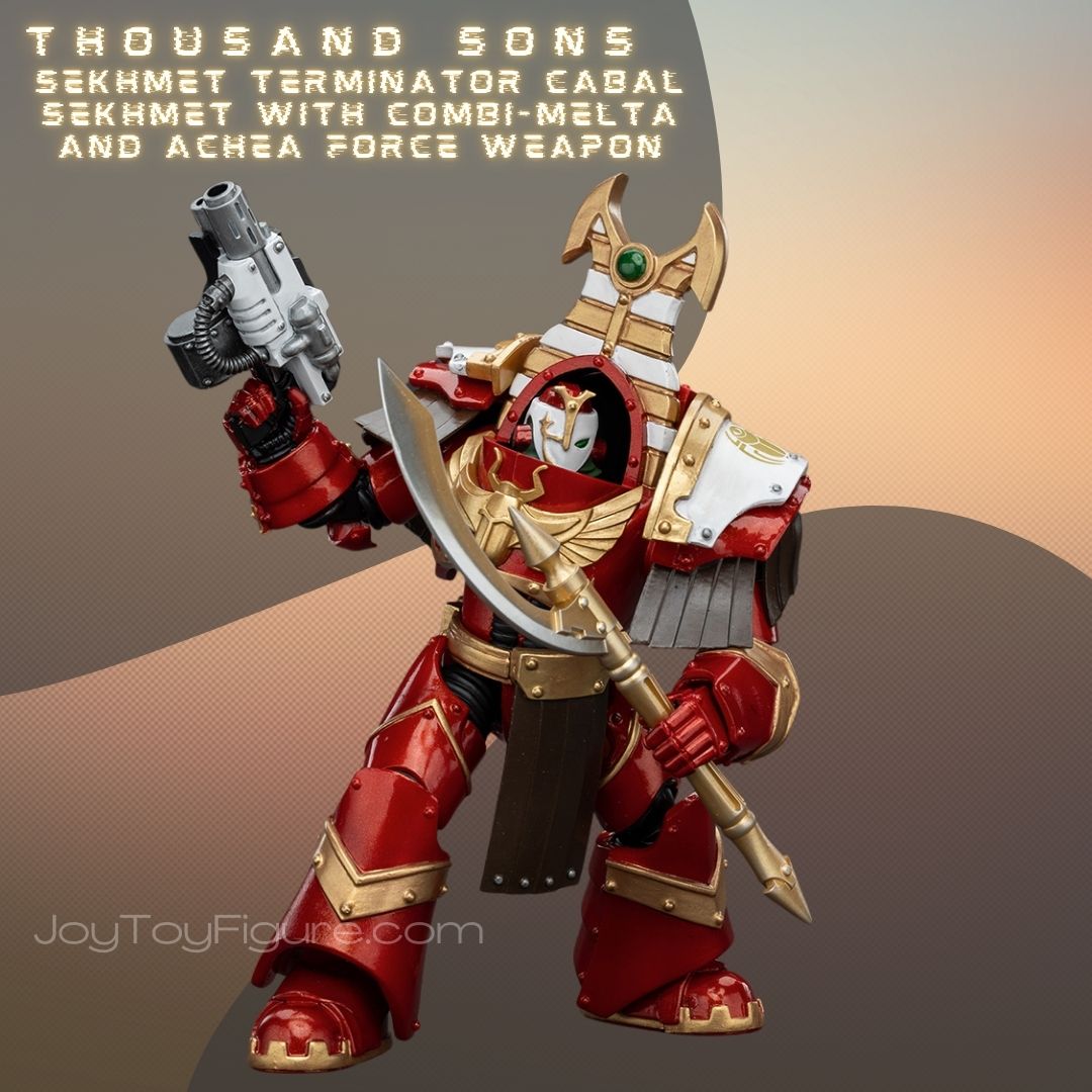 JoyToy WH40K Thousand Sons Sekhmet Terminator Cabal Sekhmet With Combi-Melta And Achea Force Weapon