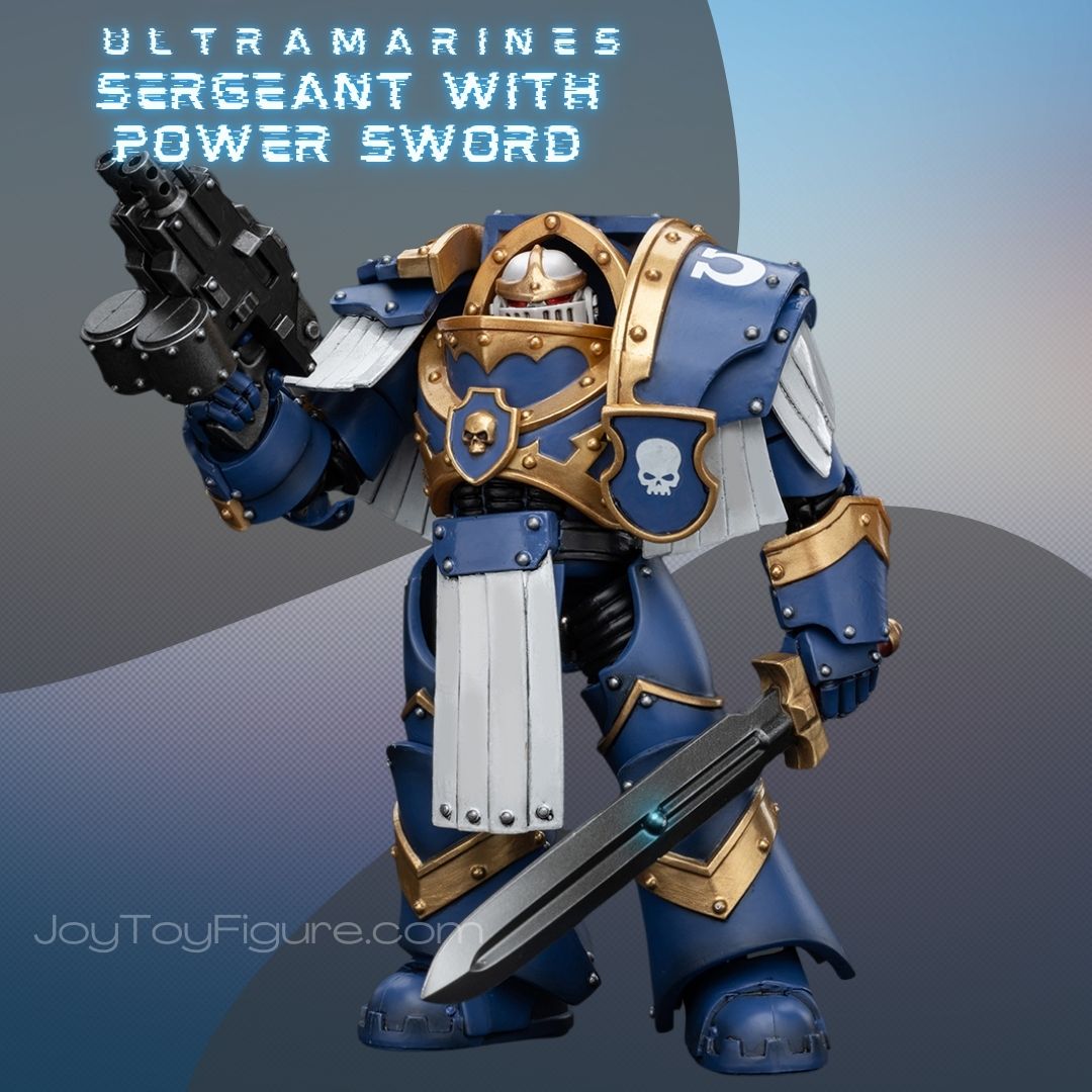JoyToy WH40K Ultramarines Cataphractii Terminator Squad Sergeant with Power Sword