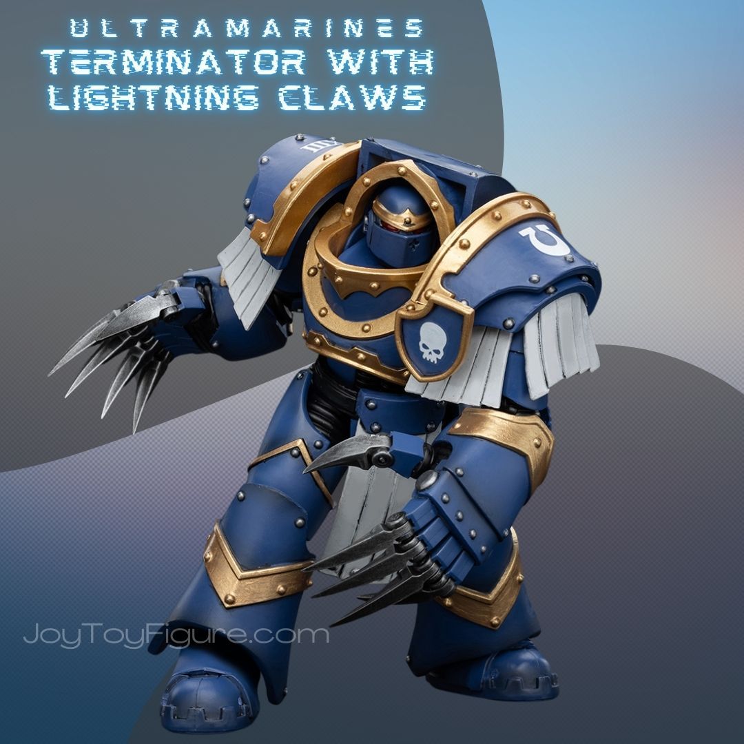 JoyToy WH40K Ultramarines Cataphractii Terminator Squad Terminator with Lightning Claws