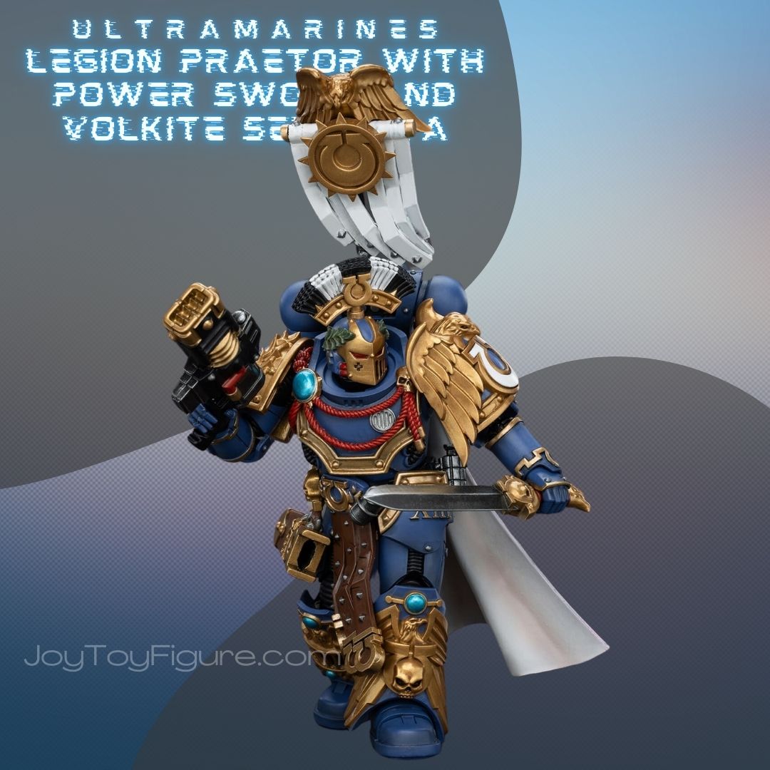 JoyToy WH40K Ultramarines Legion Praetor with Power Sword and Volkite Serpenta