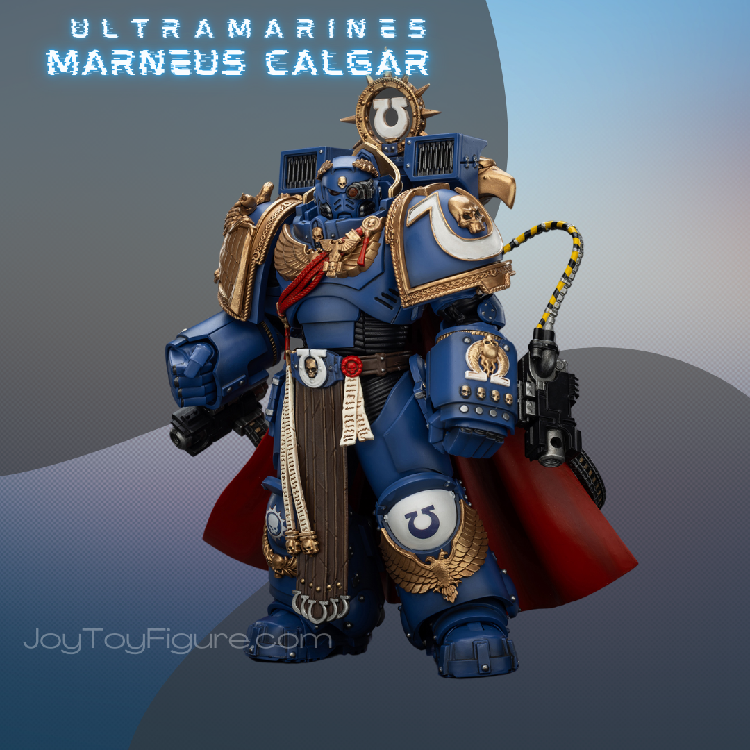 JoyToy WH40K Ultramarines Marneus Calgar, Chapter Master with MKX Gravis Armour and Gauntlets of Ultramar