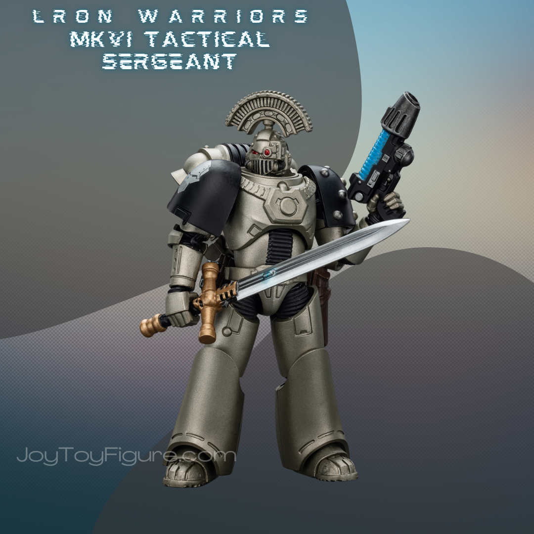 JoyToy WH40K Iron Warriors MKVI Tactical Sergeant with Power Sword and Plasma Pistol