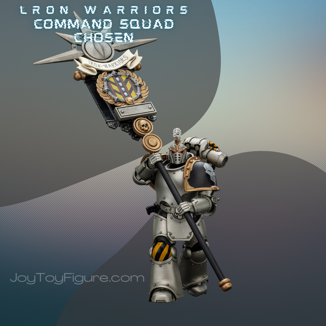 JoyToy WH40K Iron Warriors Command Squad Chosen with Legion Standard