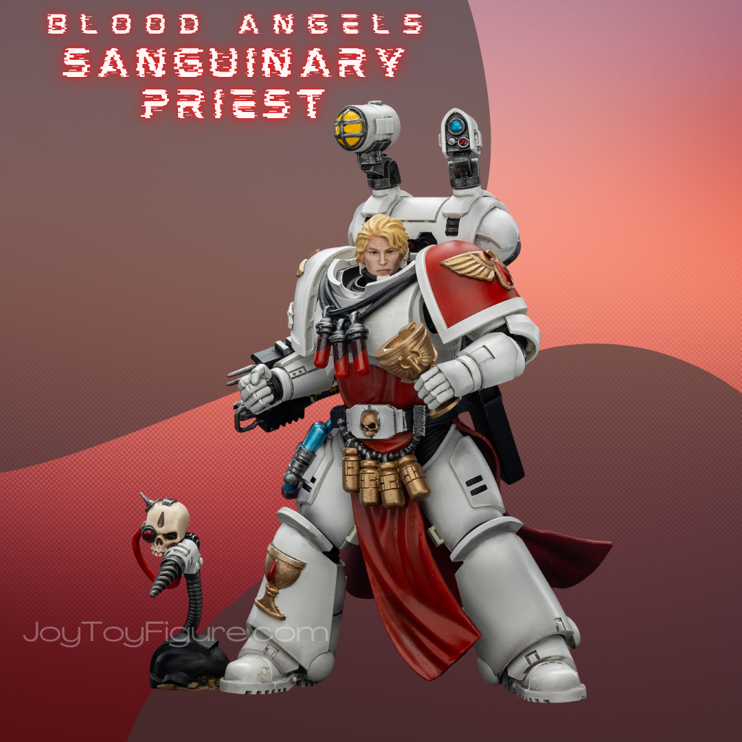 JoyToy WH40K Blood Angels Sanguinary Priest with Heavy bolt pistol, chainsword and narthecium