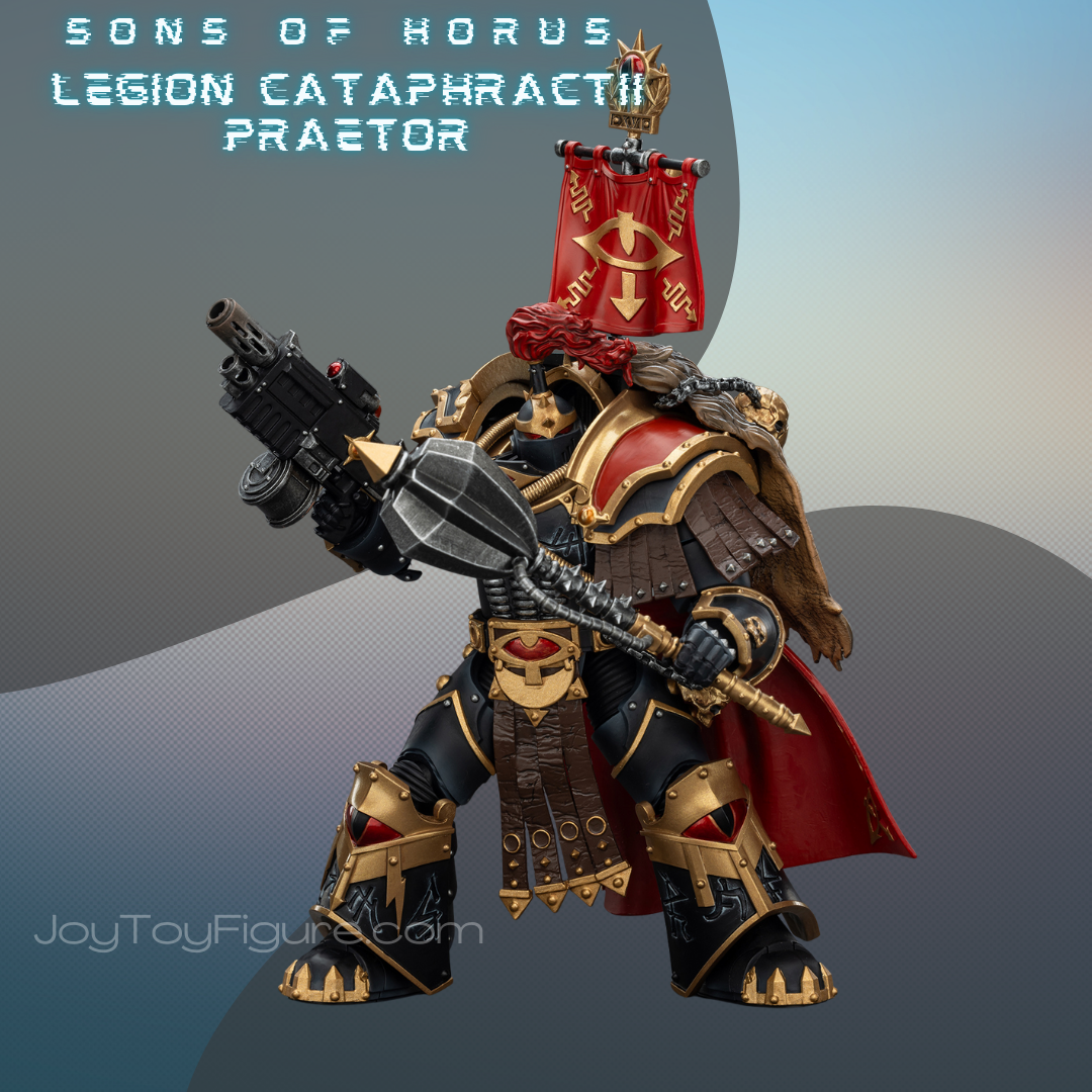 JoyToy WH40K Sons of Horus Legion Cataphractii Praetor with Combi-Melta and Power Maul