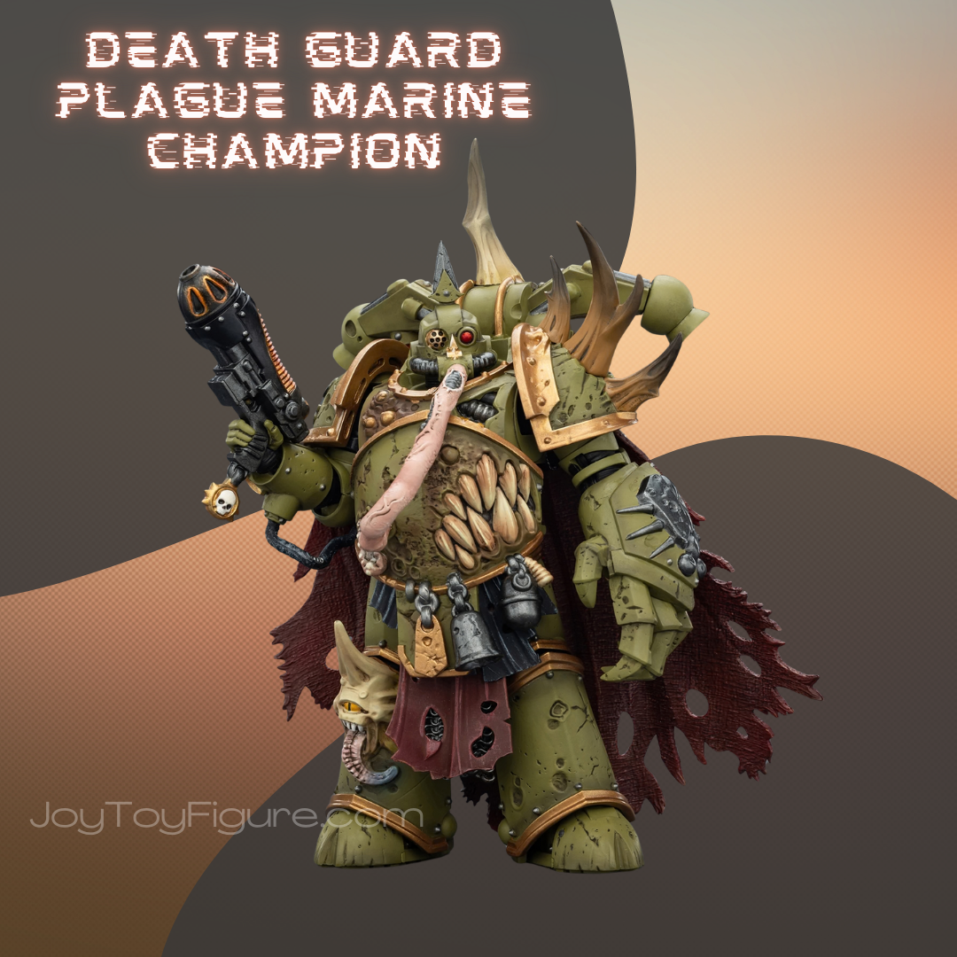JoyToy WH40K Death Guard Plague Marine Champion with Plasma Pistol and Power Fist