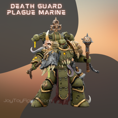 JoyToy WH40K Death Guard Plague Marine with Bubotic axe and Plague Knife