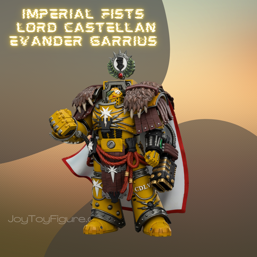 JoyToy Warhammer The Horus Heresy Imperial Fists Lord Castellan Evander Garrius, The Tyrant of Cthonia with the Subjugator and Incineratus