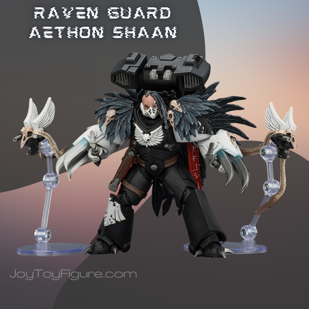 JoyToy WH40K Raven Guard Chapter Master Aethon Shaan with Claws of Severax and Heavy Bolt Pistol