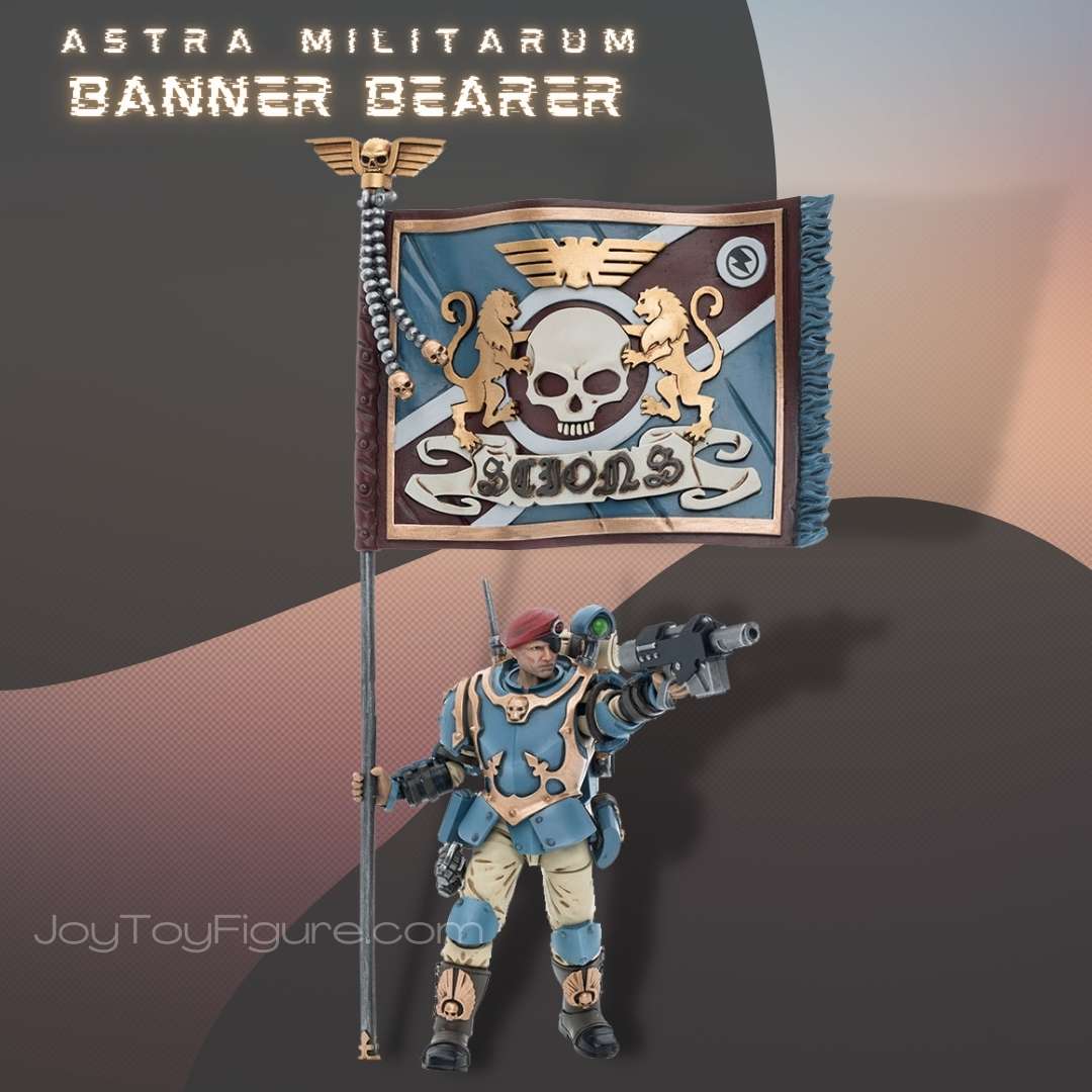 JoyToy WH40K Astra Militarum Tempestus Scions Command Squad 55th Kappic Eagles Banner Bearer
