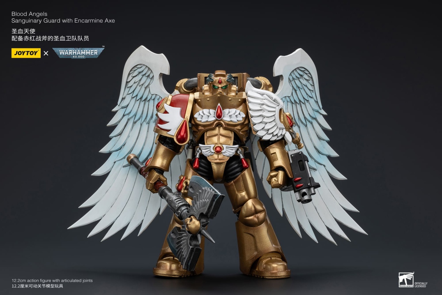 JoyToy WH40K Blood Angels Sanguinary Guard with Encarmine Axe