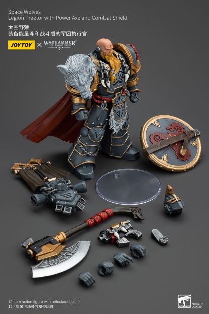 JoyToy WH40K Space Wolves Legion Praetor with Power Axe and Combat Shield