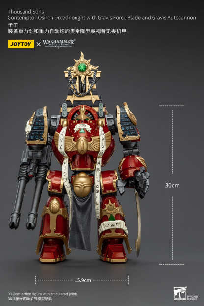 JoyToy WH40K Thousand Sons Contemptor-Osiron Dreadnought With Gravis Force Blade And Gravis Autocannon